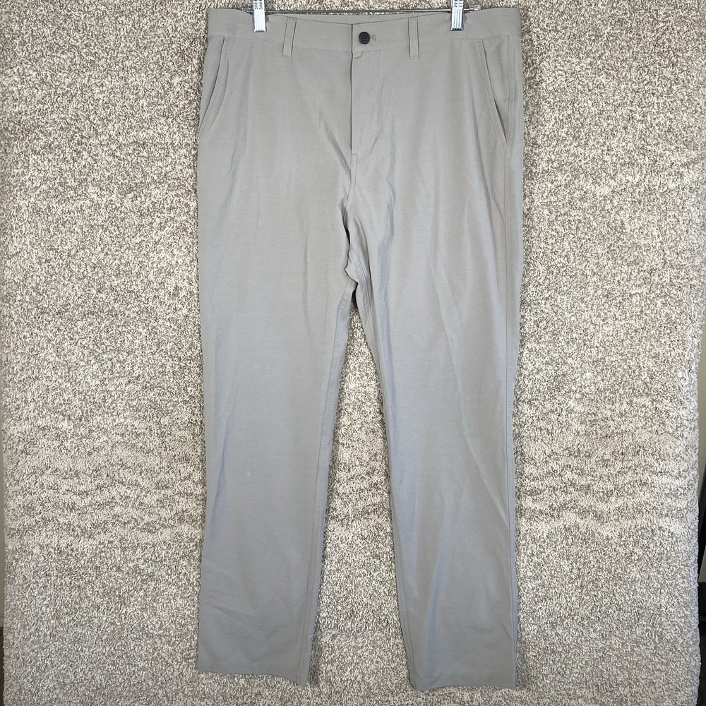 Free Fly Pants Mens 34 x30 Gray Performance Golf Athletic Straight Stretch